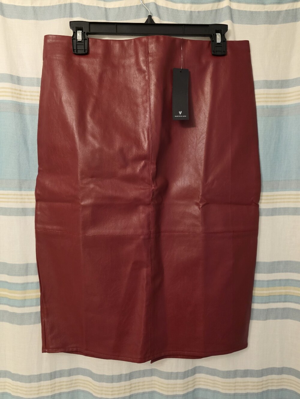 Lulu's Red Faux Leather Pencil Skirt NWT LARGE